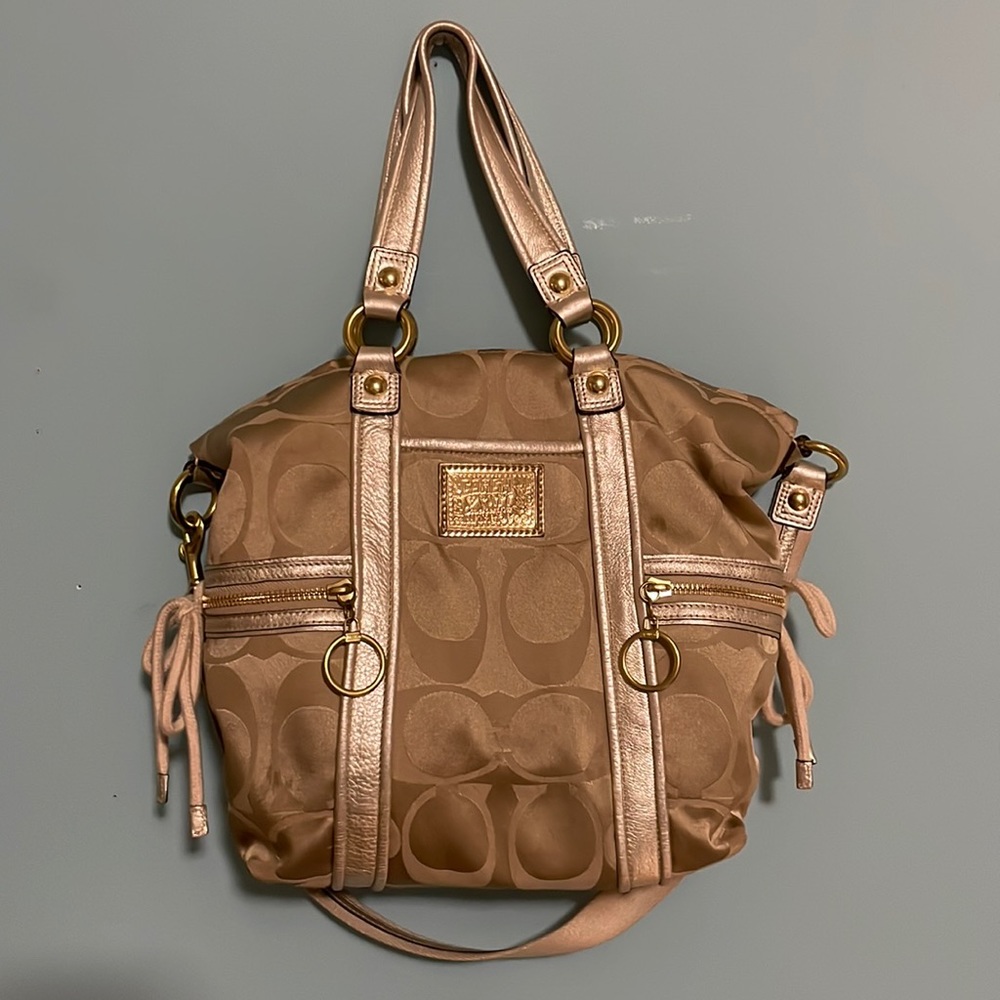 Coach Poppy Sateen Gold Bag